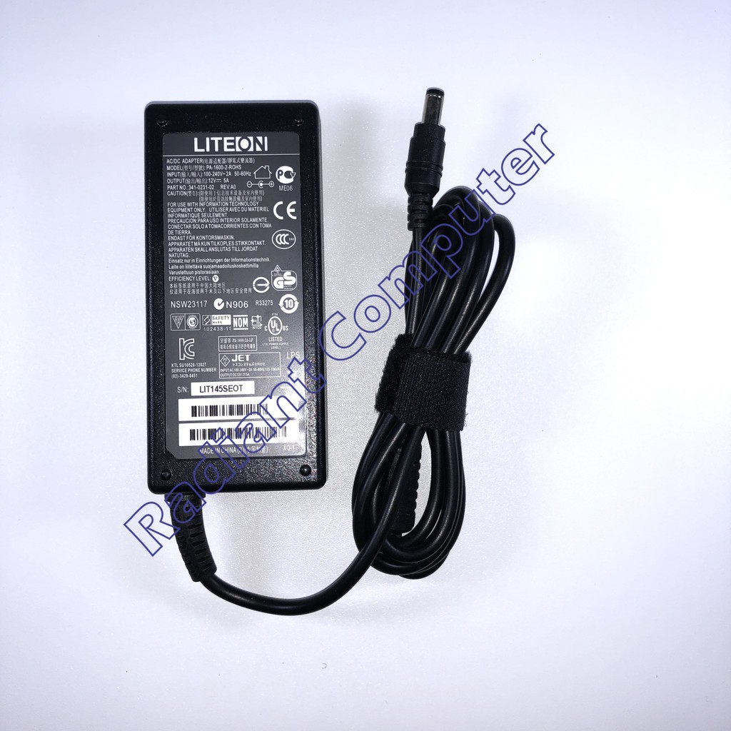 Adaptor Mini-PC Monitor DVR Lite-On 12V 5A 60W 5.5*2.5mm