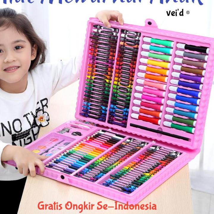 

ES0 150/168 PCS Crayon Set/ Krayon Set Pensil Warna Lengkap Alat Tulis Lukis Menggambar Mewarnai Melukis Anak✱ (Laris)Harga murah ➠
