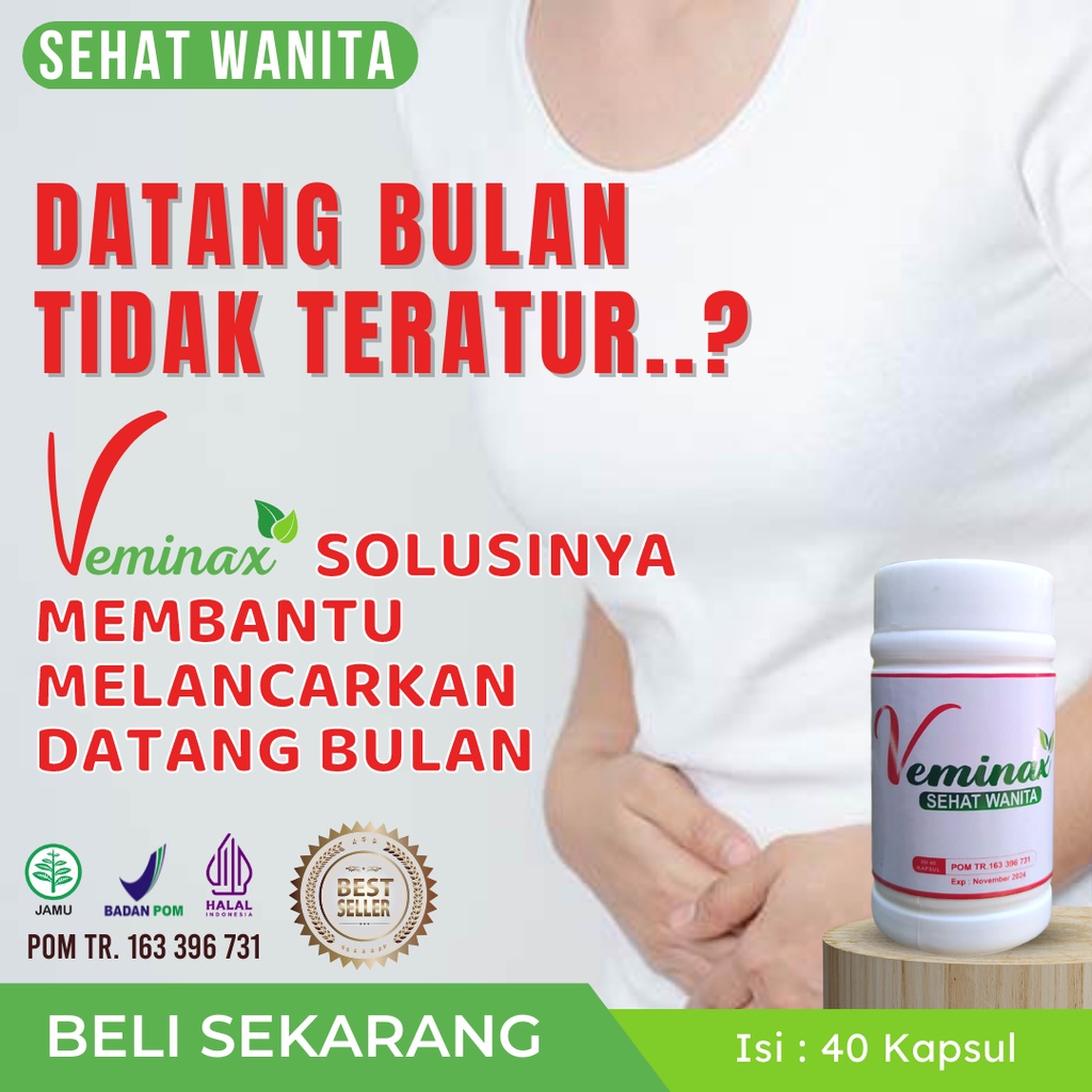 Obat Melancarkan Haid Telat 2 Minggu dan Datang Bulan Tidak Teratur VEMINAX Herbal