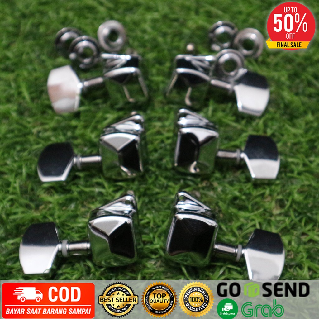 Dryer Gitar Tuning Machine Gitar Akustik Chrome Kaleng 1 Set