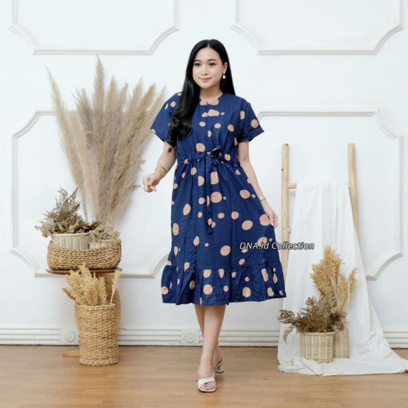 Daster Andin Ikatan Cinta Terbaru / Dress Andin / Daster Ruffle Serut Motif Murah Viral Kekinian
