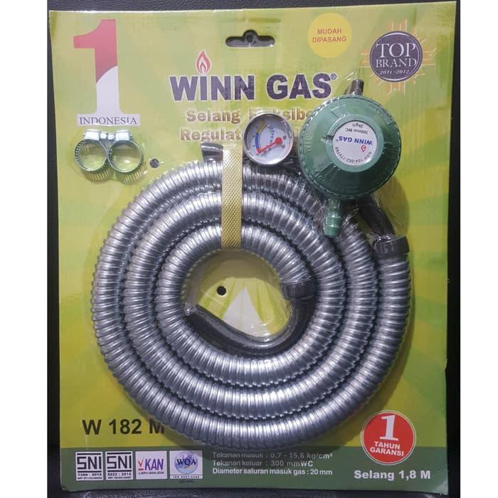 PAKET Selang plus regulator set winn gas 1,8M selang dan gas kompor gas set