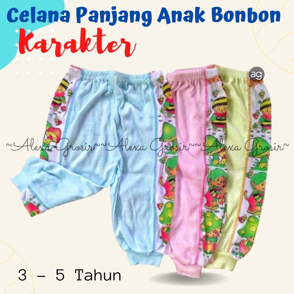 Celana Panjang Bayi Halus Lembut 3-5 Tahun Size S M L XL XXL/3L