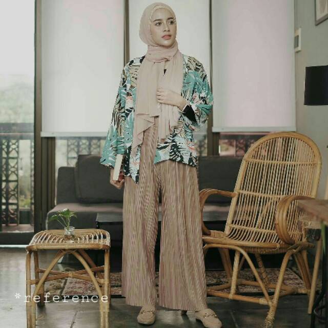 YENA PALAZZO Celana  Kulot  Plisket  Import Murah Shopee 