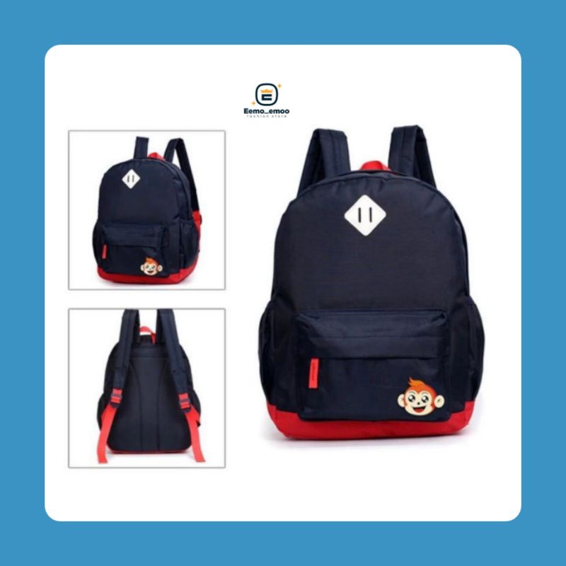 TAS RANSEL MONKEY ANAK SEKOLAH PAUD TK/SD LAKI-LAKI PEREMPUAN MOTIF LUCU KEKINIAN TAS ANAK MURAH EMOEMO