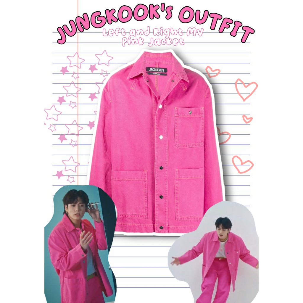 BTS JUNGKOOK PINK JACKET at Left and right MV