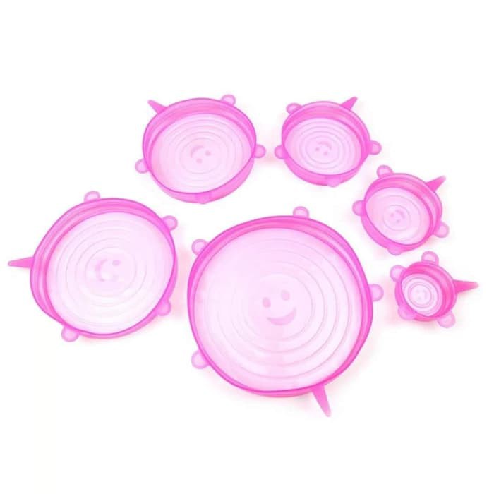 Penutup Panci Mangkuk Gelas Silicone Lid Isi 6 Pcs