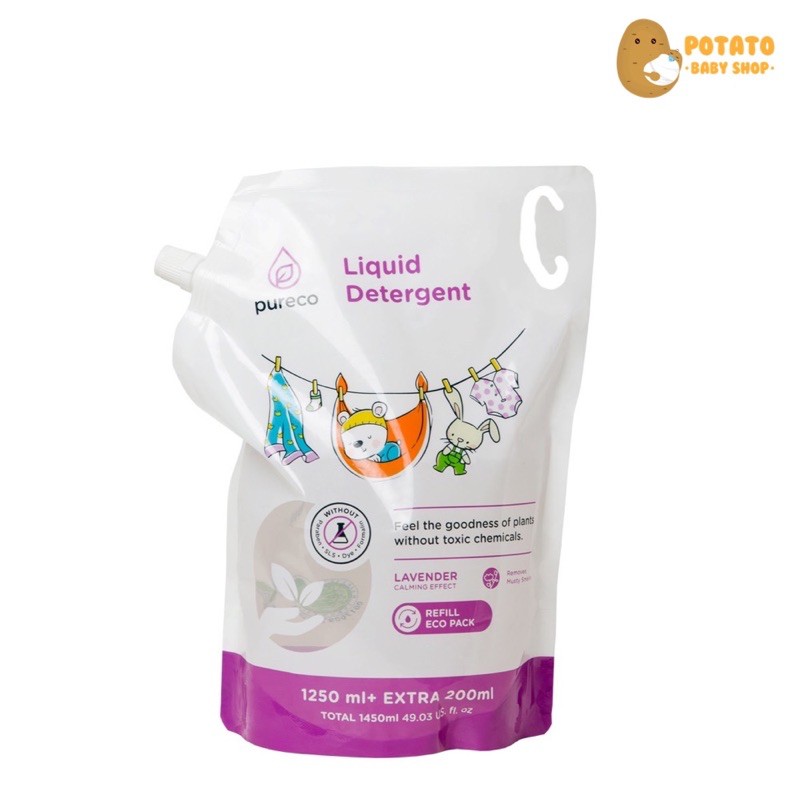 Pureco Liquid Detergent 1450ml Pouch Deterjen bayi