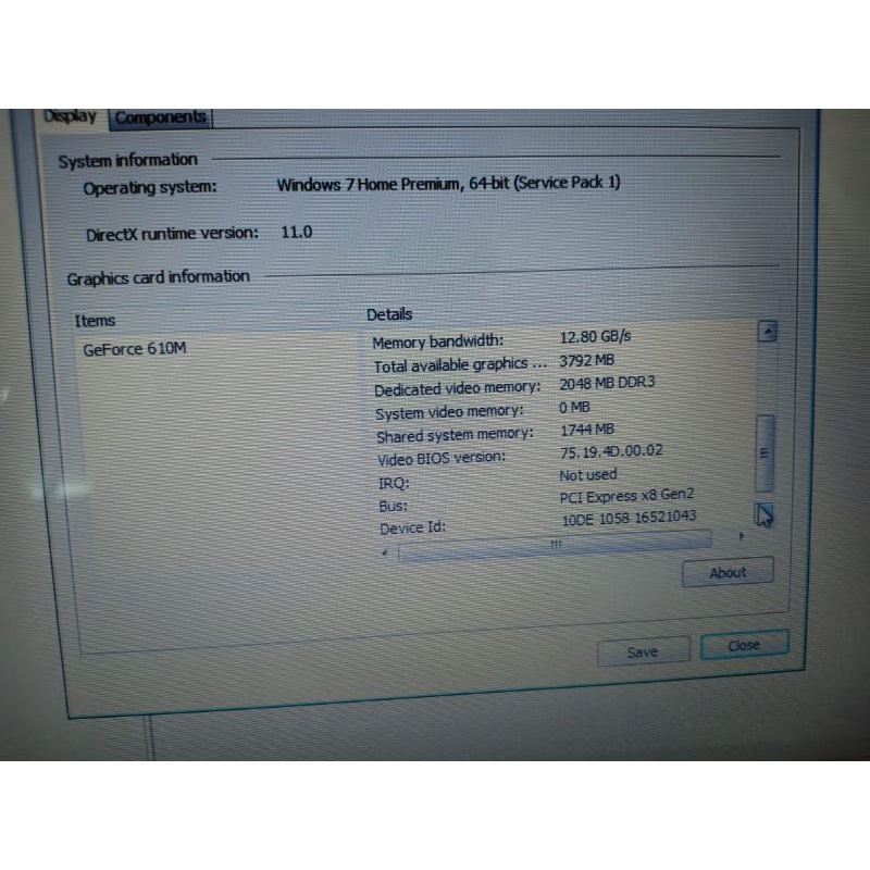 Laptop Asus A43S core i5 sandy Ram 4GB hdd 640GB vga nvidia 610m double vga (U199)