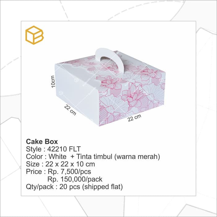 

Order Langsung 42210 FLT | Cake Box/ Multipurpose Box / Kotak / Box/ Gable Box terbaik
