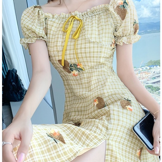 【Rozen】Korean Vintage Front Strap Dress  R069