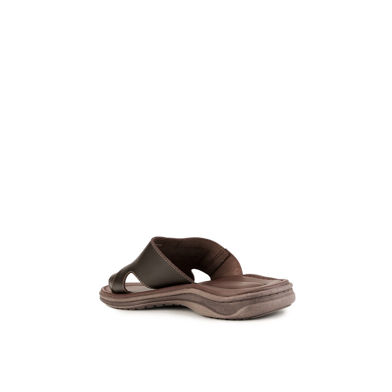 SANDAL SLIDE KULIT ANDRE VALENTINO PRIA ORIGINAL CASUAL COKLAT AVM07