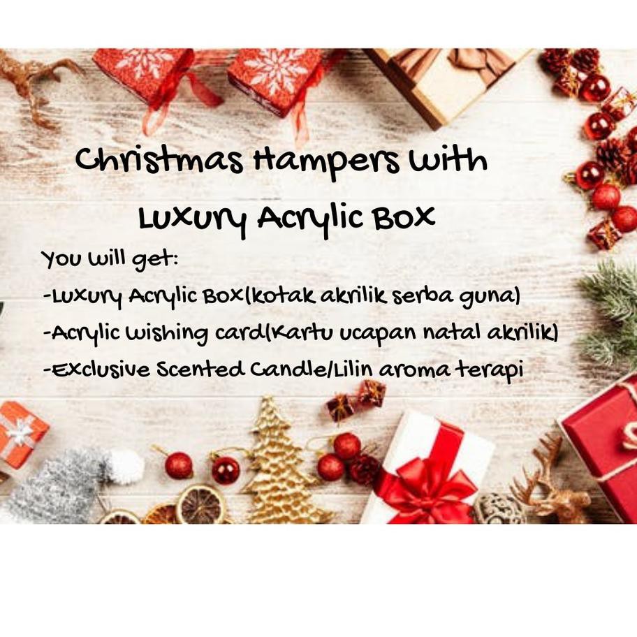 

Acrylic Christmas Hampers / Christmas Gift box / Christmas hampers / Hampers natal / Kado Natal ✅ Q