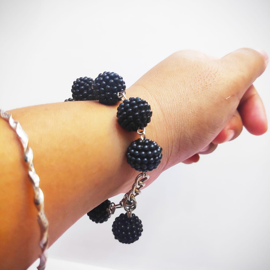 BARU !!! Gelang Mnik Berry Rantai Silver Tokopelanginicer