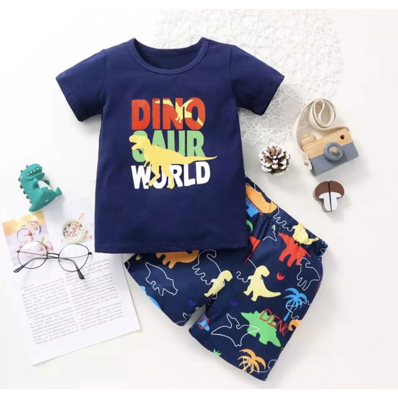 kaos anak laki laki motif dino terbaru 1-5 tahun harga grosir