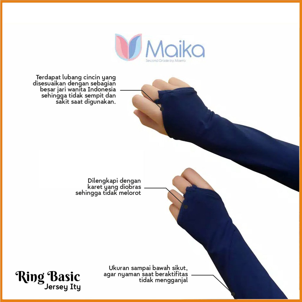 Handsock Manset Tangan Cincin Polos Bahan Spandek By Maika