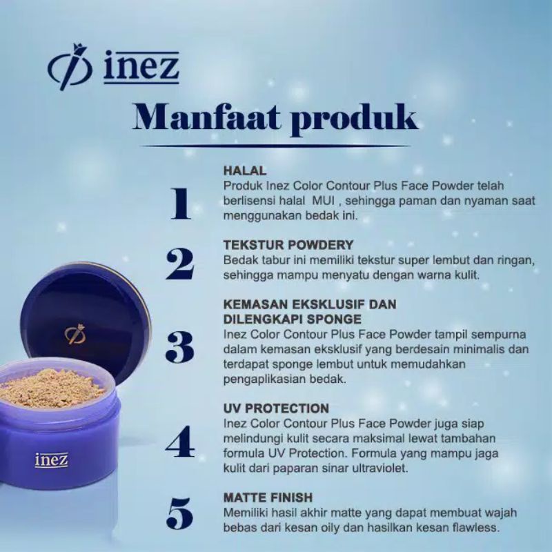 INEZ Color Contour Plus Face Powder / Bedak Tabur