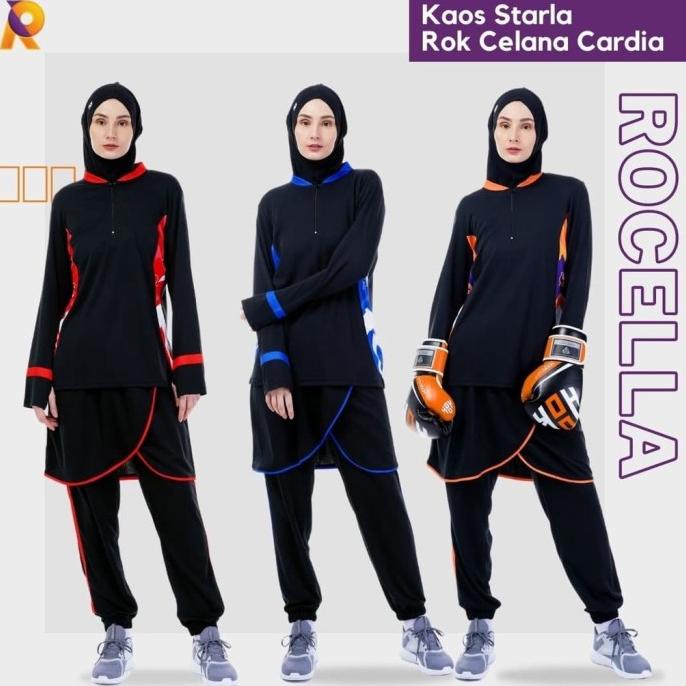 Stelan Baju Olahraga Wanita Muslimah Rocella