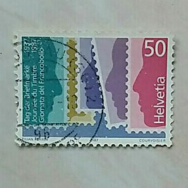 

(AA) Perangko Swiss 1987 Stamp Day - stamp 50Ct Used