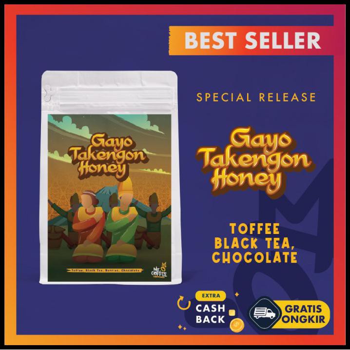 

Kopi Gayo Honey Takengon Single Origin Arabika Specialty Biji / Bubuk - Satuan, Biji Sangrai
