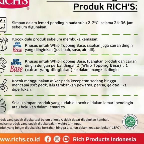 

4.4 Fasion sale Whiped Cream Richs 500 Gr / Gold Label Richs / Whipped Cream Gold Label