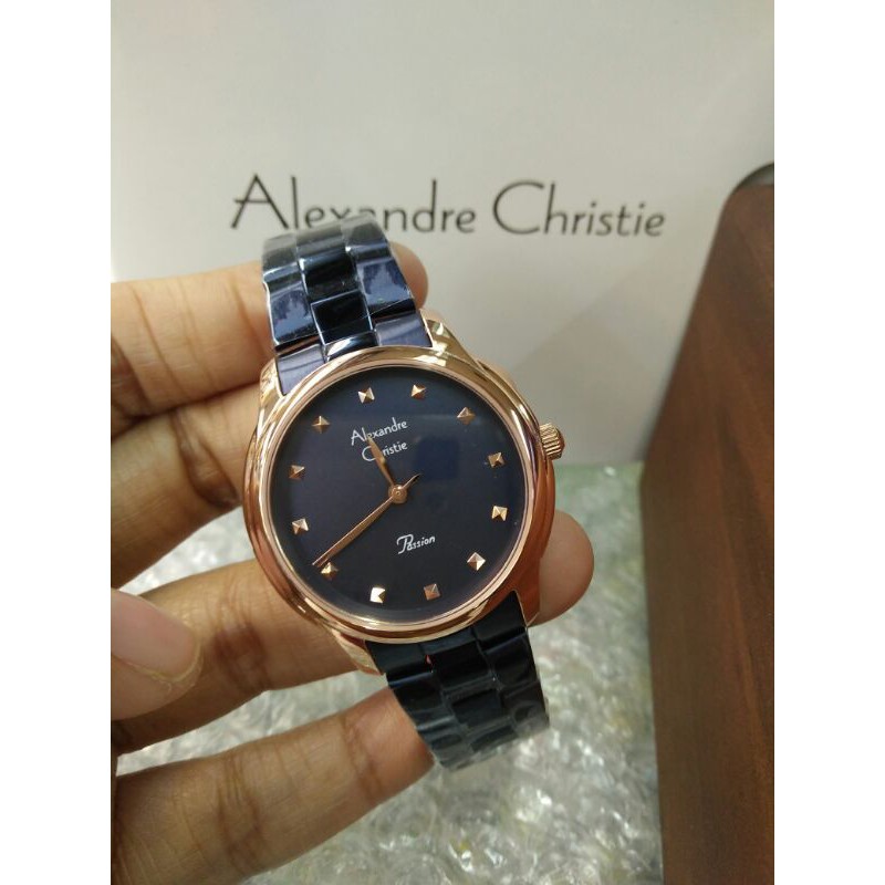 Jam Tangan Analog Wanita Alexandre Christie Ac 2835 Lh All Stainless Steel Blue Navy Rosegold