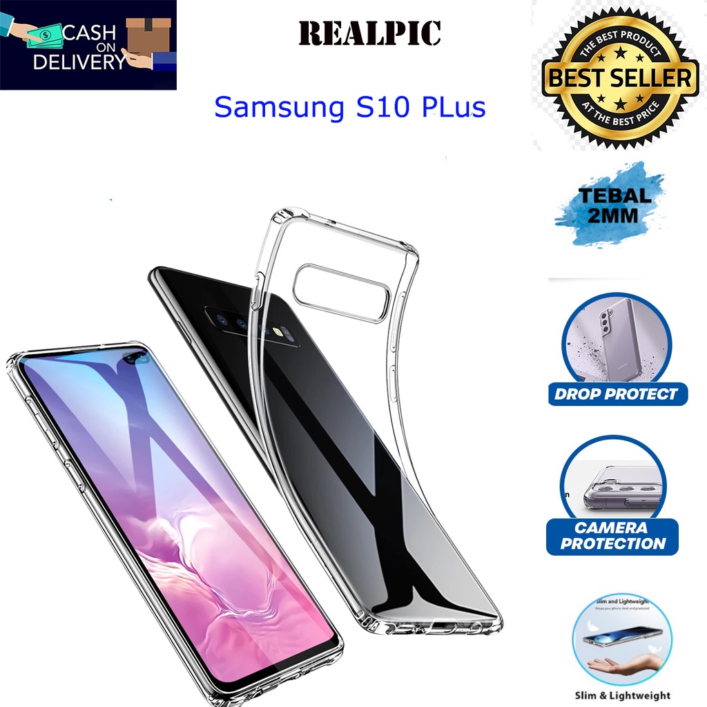 Case Samsung Galaxy S10 PLUs Casing Clear HD KETEBALAN 2MM BENING TRANSPARAN TPU Premium Softcase