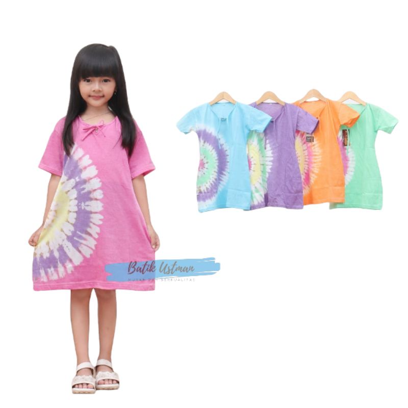 DASTER KAOS PELANGI ANAK PEREMPUAN UMUR 1-10 TAHUN BAJU DRESS ANAK ANAK CEWEK