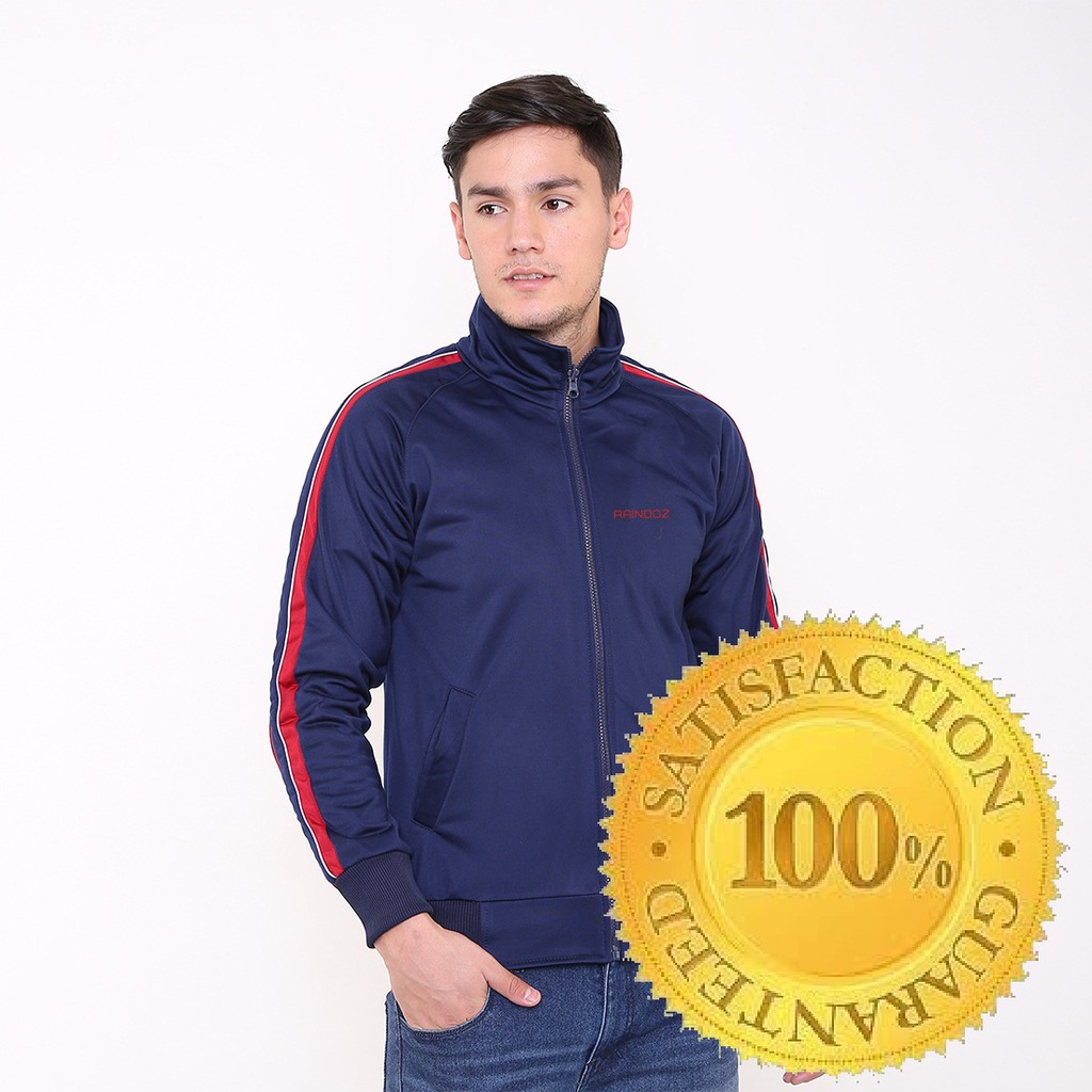JAKET SPORT PRIA CASUAL TERBARU KEKINIAN BIRU KOMBINASI DIADORA RAINDOZ RYI 139