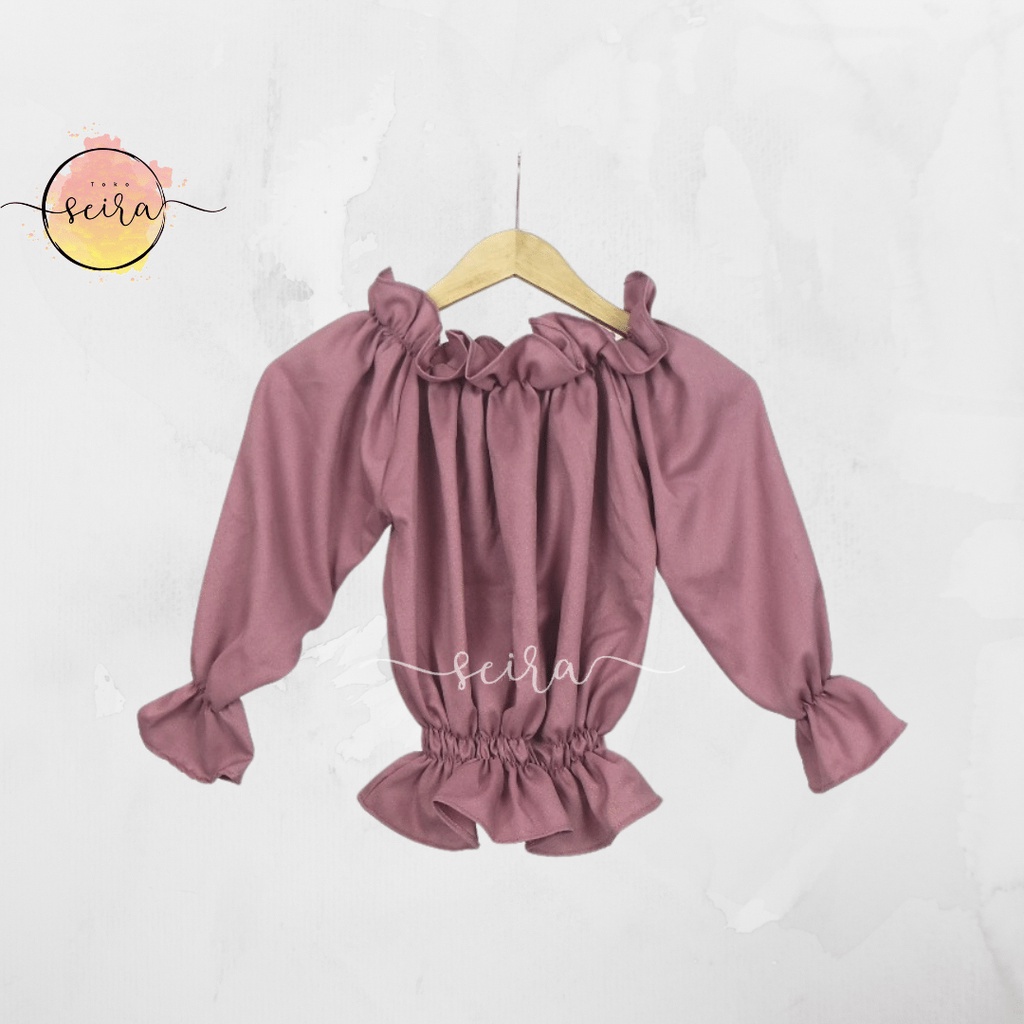 [BISA COD] Mirabel Top Blouse Off Shoulder Cino Cropty / Blouse Cropty / Cino Cropty Top Sabrina