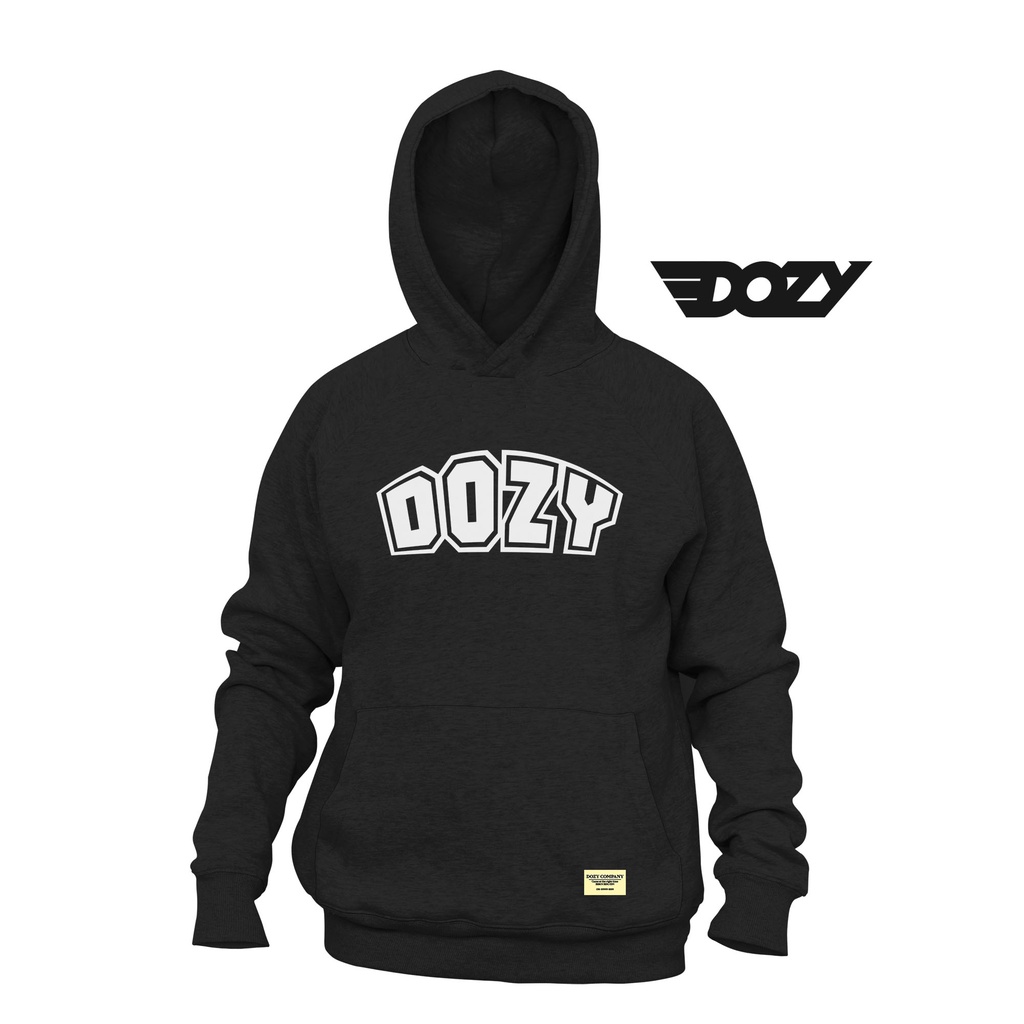 Dozy H001 hoodie black motif simple unisex