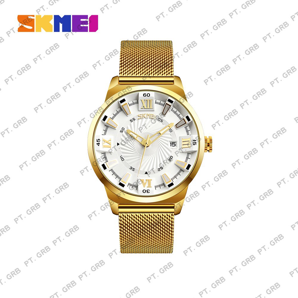 Jam Tangan Pria Analog Skmei 9166 White Water Resistant 30m