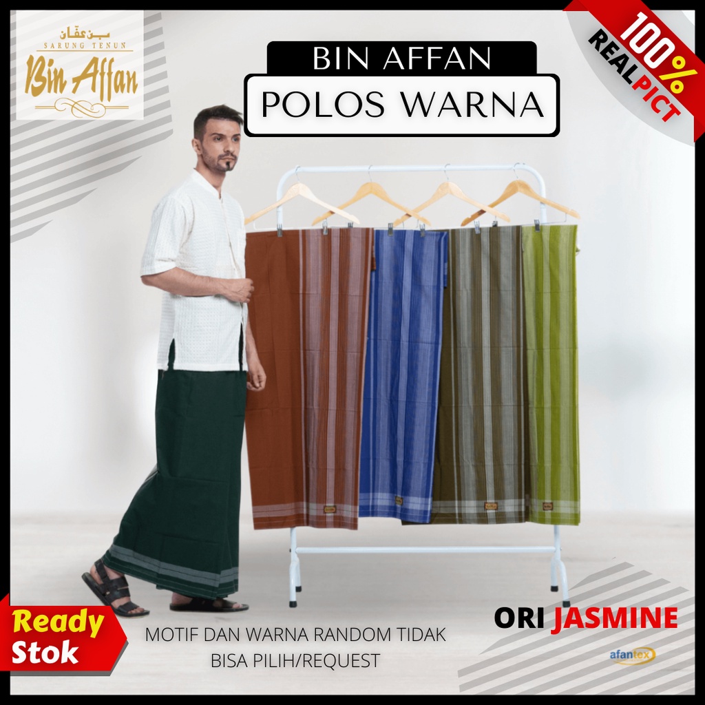 Sarung tenun bin affan polos warna hitam putih