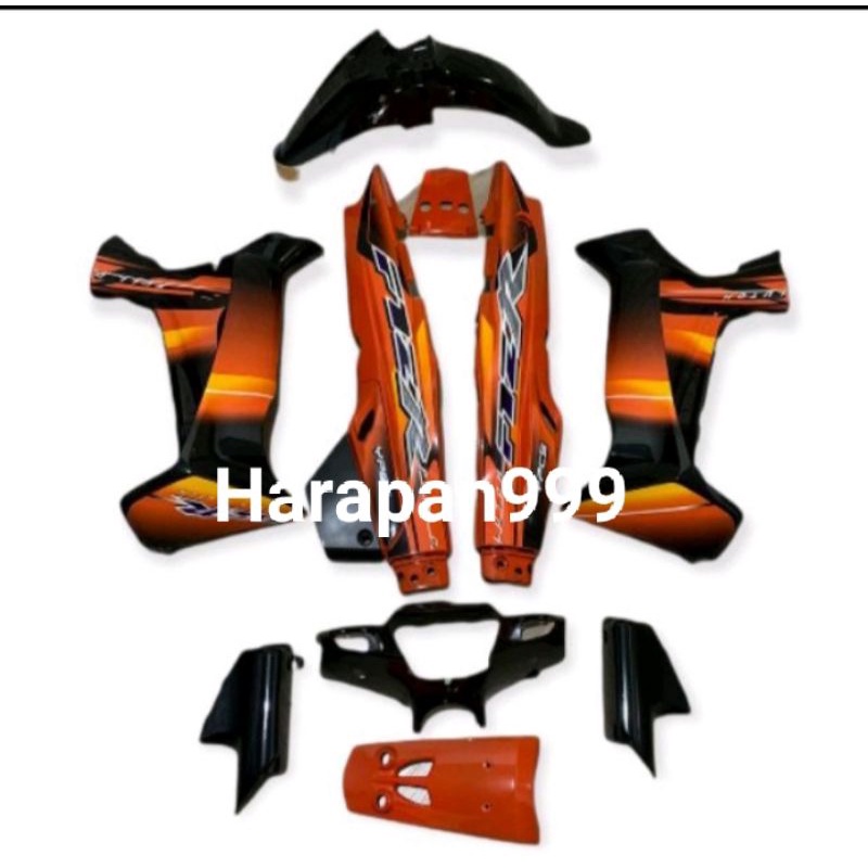 Cover body motor Yamaha fiz R fiz R 2002 2003 hitam oren full set cover body halus Yamaha fiz R hita