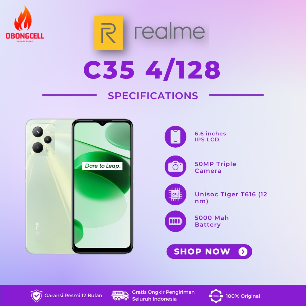 realme C35 4/128GB Garansi Resmi