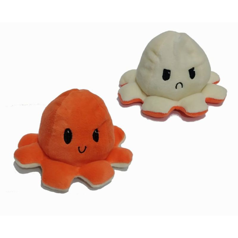Mainan boneka gurita cumi octopus doll berubah bolak balik ekspresi mood
