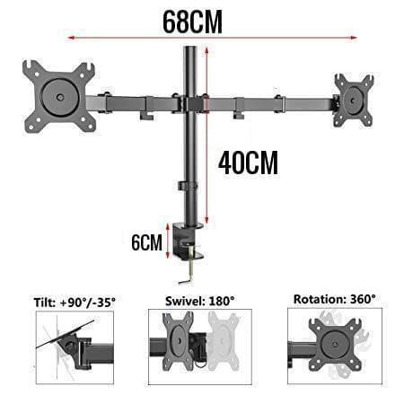 Triple W Double Stand Bracket Monitor Dual Mount Desk Breket LCD LED