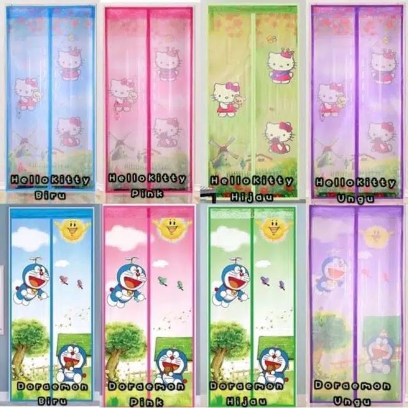 Tirai Magnet(1KG 5 Pcs )Anti Nyamuk Serangga  Doaaaraemon-Hellokityà-mikey-garden-bunga-campur-a