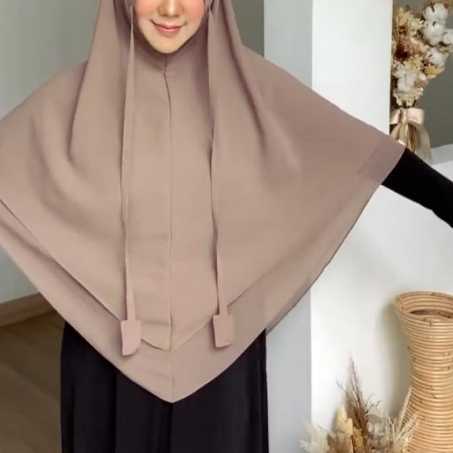 ♔ Hijab Khimar Syari Jumbo Jilbab Syari 2 Layer Jumbo Ceruty Premium ✹