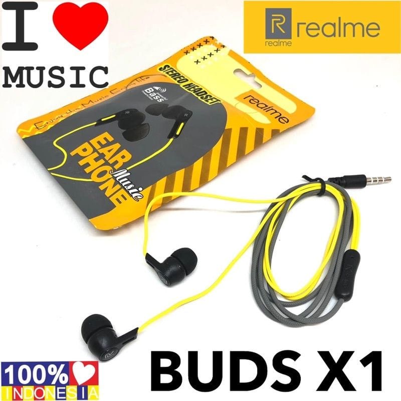 Headset REALME BUDS X1 Bass Handsfree REALME X1 Bass Earphone REALME BUDS X1 Bass