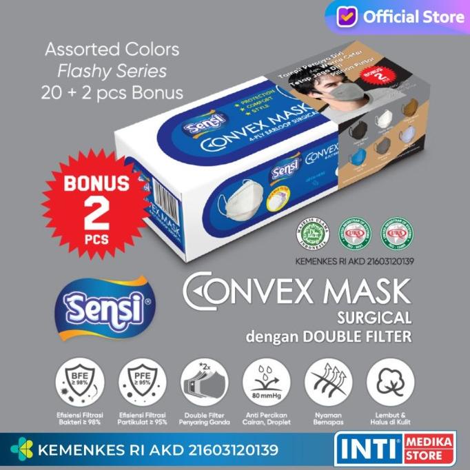 PROMO SENSI - Convex Mask 4 Ply FLASHY SERIES | Masker Sensi Earloop MIX