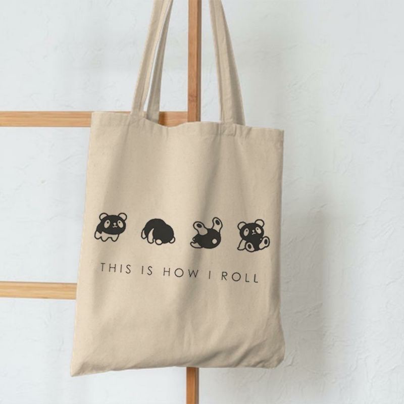 TOTEBAG RESLETING - TOTEBAG MOTIF PANDA ROLL TIDUR BANYAK MACAM WARNA