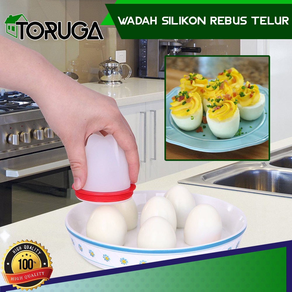 Wadah Silikon Tempat Merebus Telur Alat Cetakan Telor Rebus Isi 6 Pcs Egg Boiler