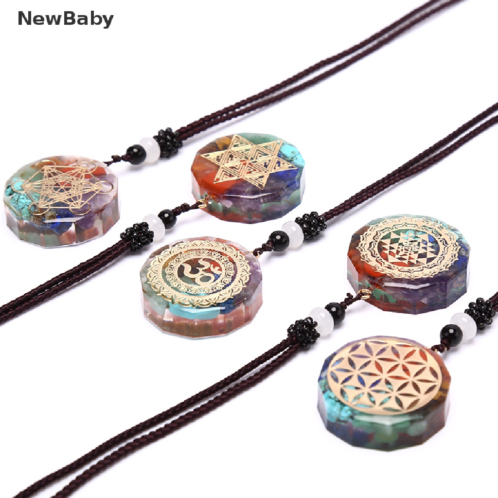 Newbaby Orgonite Kalung Tali Dengan Liontin Batu Chakra Penyembuh Energi Untuk Meditasi Bayi Handmade