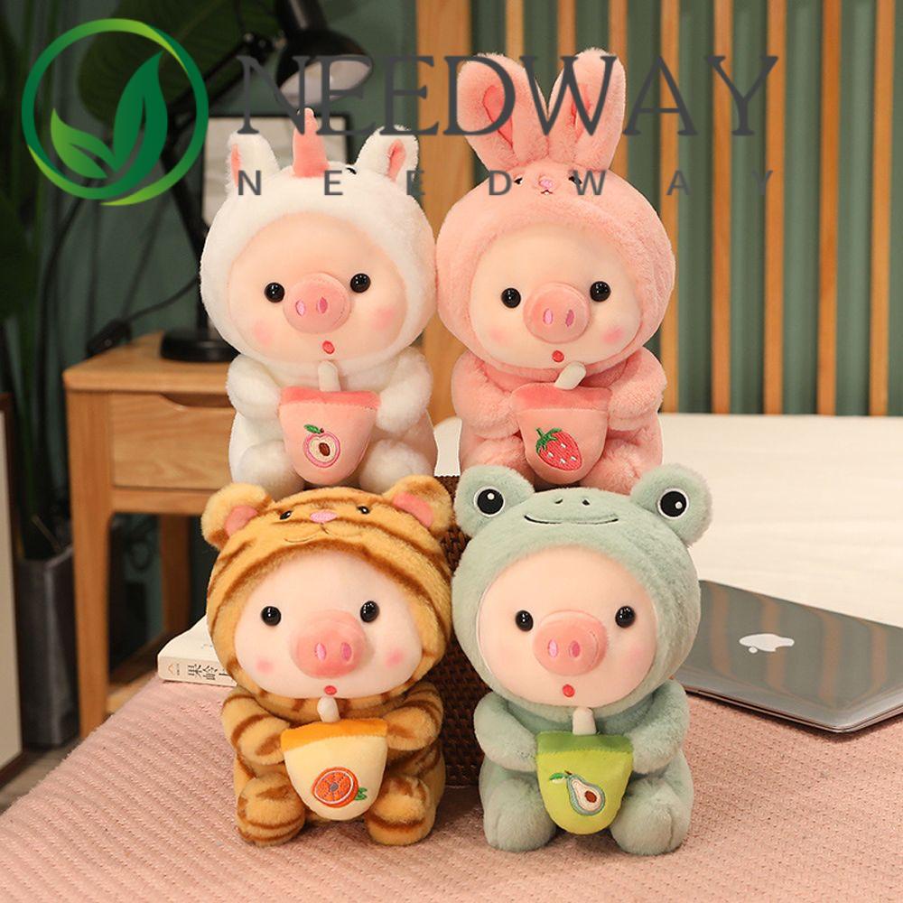 Needway   Mainan Boneka Plush Motif Kartun Hewan Babi Lucu Untuk Dekorasi Kamar Anak