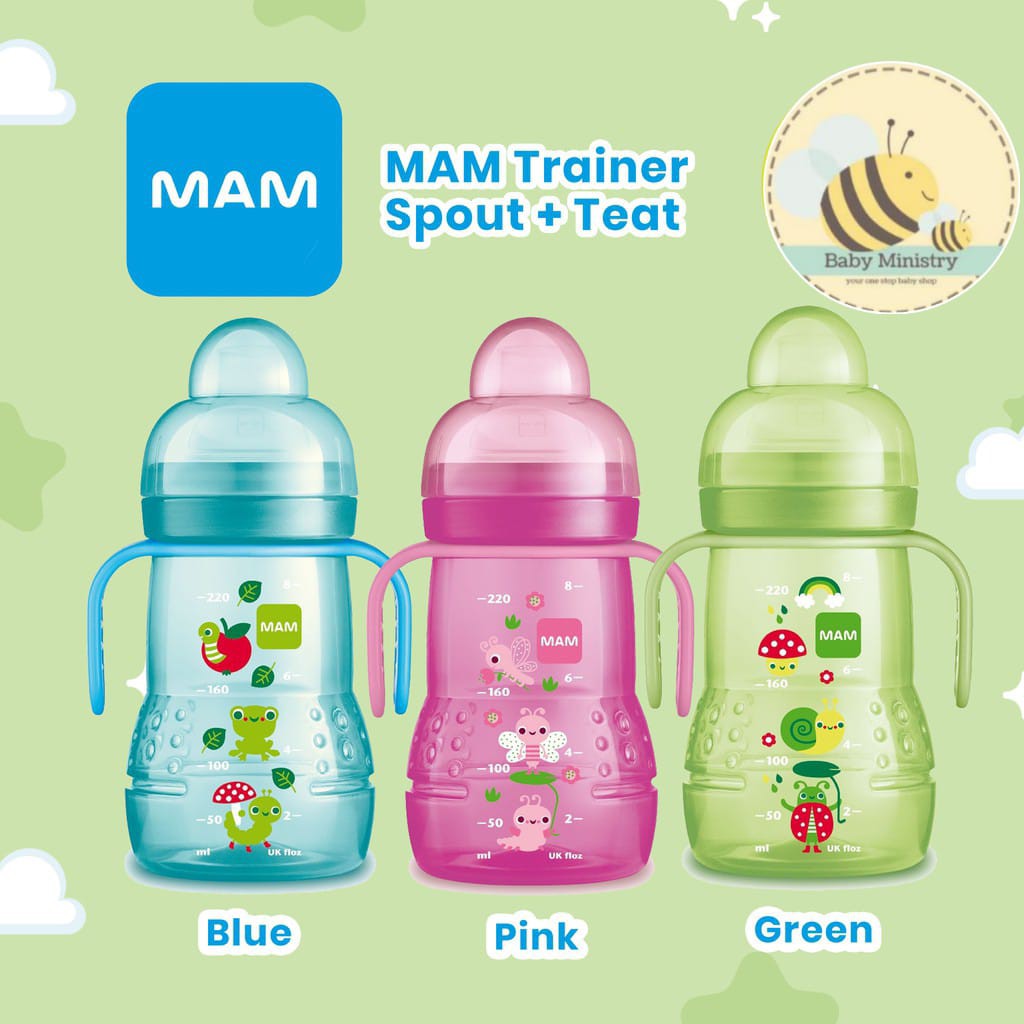 MAM Trainer Spout 220ml ( Teat + Spout Spill Free) // Tempat Minum Bayi