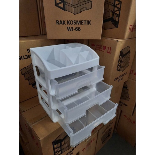 Rak Kosmetik 3 Laci/ Rak ATK Organizer Serbaguna Aksesoris