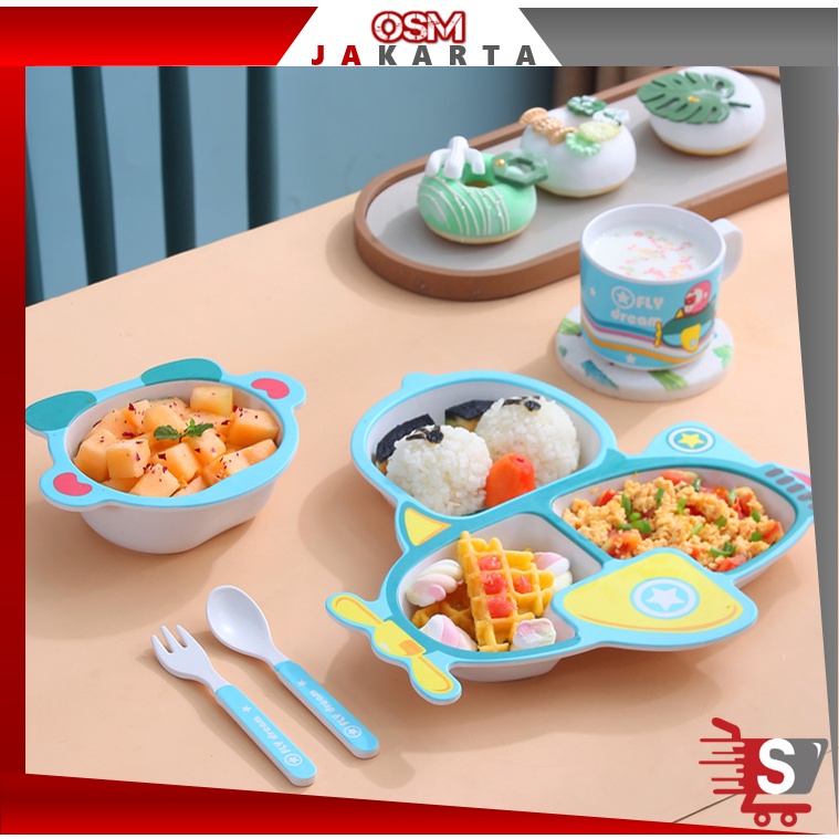 Jual OSM JKT 5423 Alat Makan Bayi Piring Set / Set Alat Makan 5 in 1