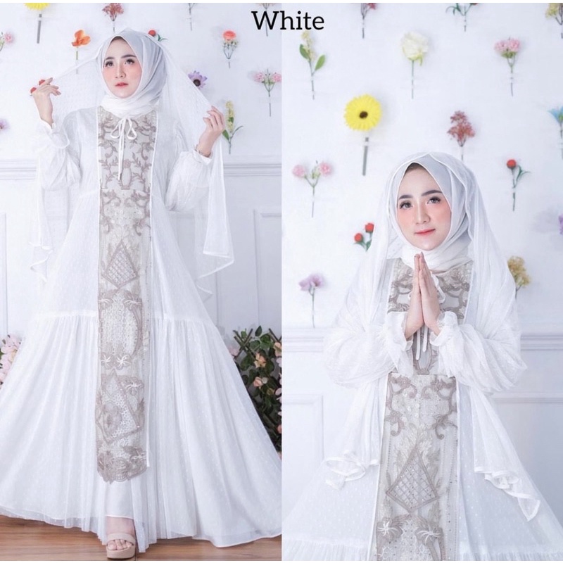 TATAOS BANGKOK JASMINE DRESS GAMIS TUTU TILE IMPORT RAYA MEWAH SATIN SUTRA BORDIR DOT POLKA FREE PAS