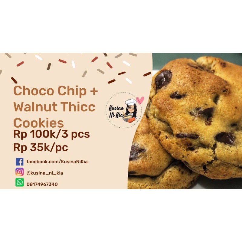 

PRE-ORDER | Choco Chip + Walnut Thicc Cookie | 3 PCS